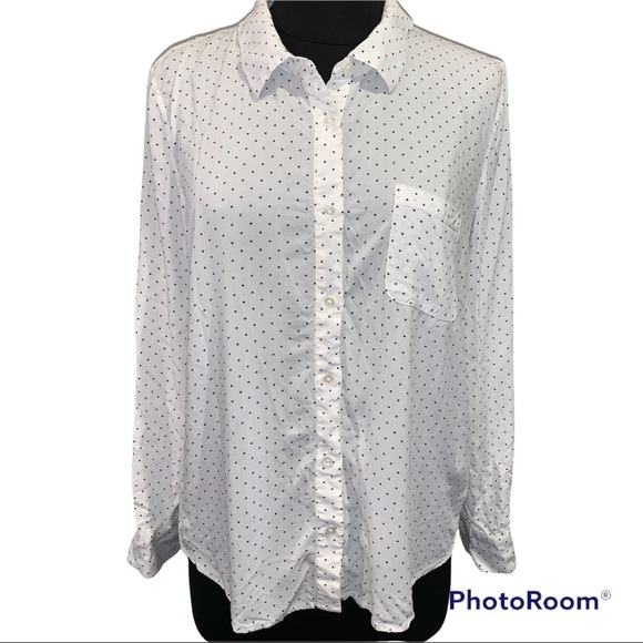 Soft Joie Star & Moon White & Navy Button Down Top Shirt Blouse size Small - Picture 1 of 6